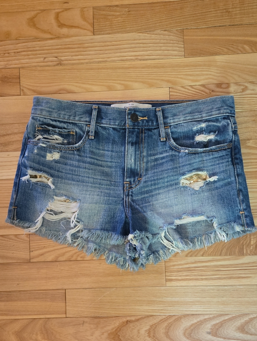 Abercrombie & Fitch Distressed Blue Denim Cutoff Shorts NWT